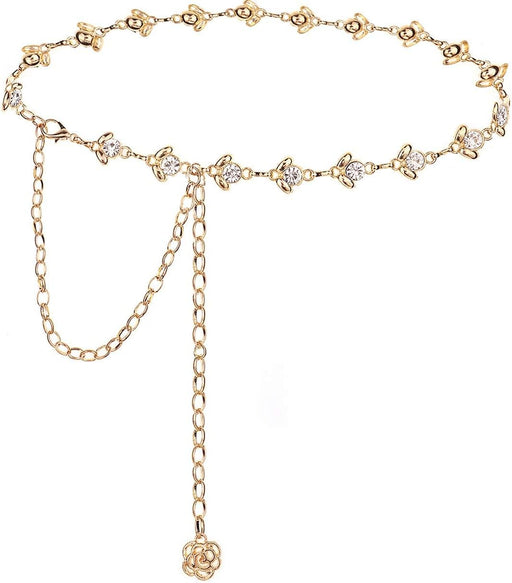 Waist Chain Belts for Women Multilayer Metal Belly Chain For Dress Adjustable Belt Link with Buckle for Women Girls