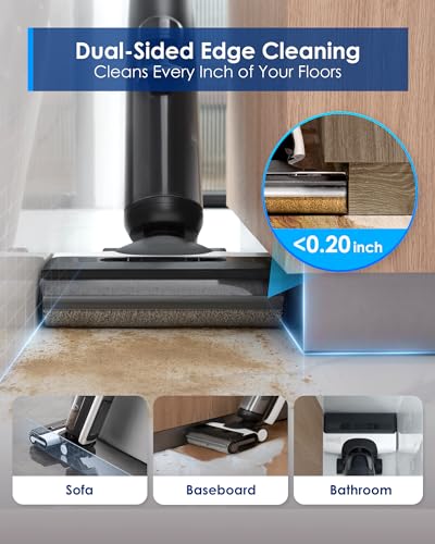 Tineco Floor ONE S6 Cordless Wet Dry Vacuum Floor Cleaner Mop All-in-One for Hard Floors, LED Display, Long Runtime, Floor Washer Great for Sticky Messes, Dual-Sided Edge Cleaning, Self-Cleaning