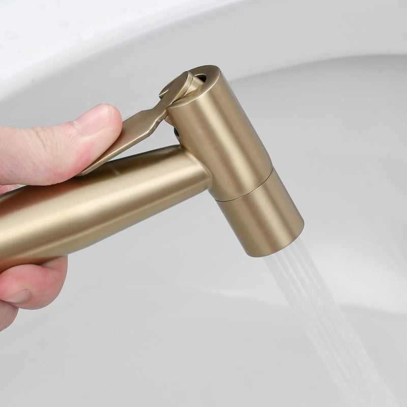 Toilet Bidet Sprayer Stainless Steel Hand Held Shattaf Sprayer Head Replacement Brushed Gold, WS024J2