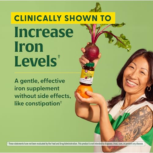 MegaFood Blood Builder - Vegan Iron Supplement Clinically Shown to Increase Iron Levels without Side Effects - Iron Supplement for Women with Vitamin C, Vitamin B12 and Folic Acid - 30 Tabs