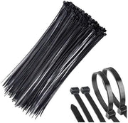 Cable Ties 100 Black Self-Locking 300MM x 4.8MM Nylon Cable Organizers - 12" inch