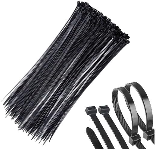 Cable Ties 100 Black Self-Locking 300MM x 4.8MM Nylon Cable Organizers - 12" inch