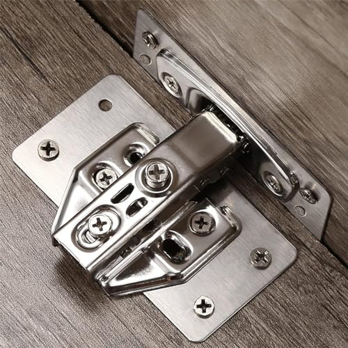Thick Hinge Repair Plate Kit, 8pcs Cabinet Hinge Repair Plate Stainless Steel Door Hinge Repair Kit Hinge Fixing Plate Bracket kit with Mounting Screw, Protect Wooden Kitchen Cabinet Door, Furniture