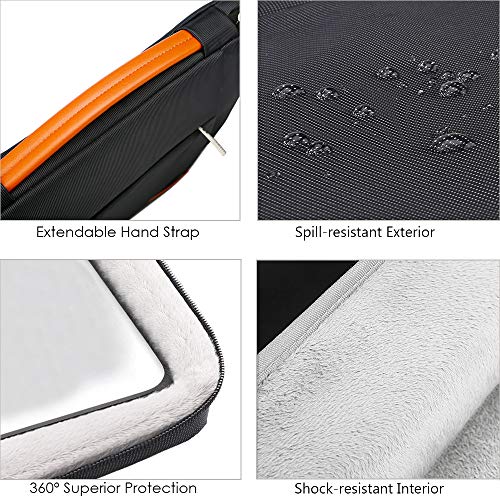 Lacdo 360° Protective Laptop Sleeve Case for 16 inch New MacBook Pro M4/M3/M2/M1 Pro/Max A3403 A3186 A2991 A2780 A2485 A2141 2024-2019, 15 inch Surface Laptop 7th Copilot+PC/6/5/4/3 Computer Bag,Black