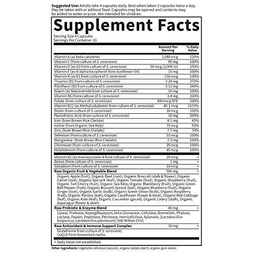 Garden of Life Multivitamin For Women, Vitamin Code Women Multi - 120 Capsules, Whole Food Womens Multi, Vitamins, Iron, Folate Not Folic Acid & Probiotics For Womens Energy, Vegetarian Supplements
