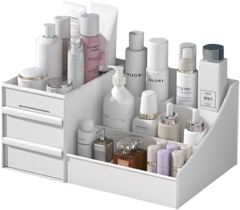 URbazaar Makeup Organizer With Drawers, Large Capacity Desk Organizer, Organizer and Storage for Cosmetics, Lipsticks, Jewelry, Skincare, Holder for Brushes,Eyeshadow,Dresser Countertop