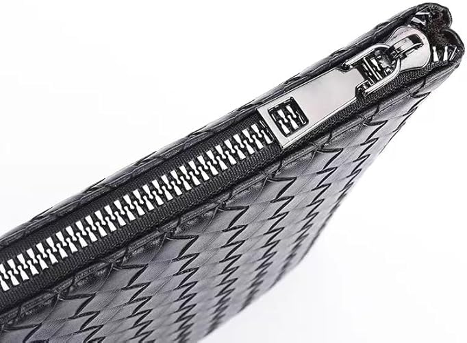 Men's Bag, Fashion Cowhide Clutch Bag, Rectangular Handbag, Unisex Business Bag (Black)
