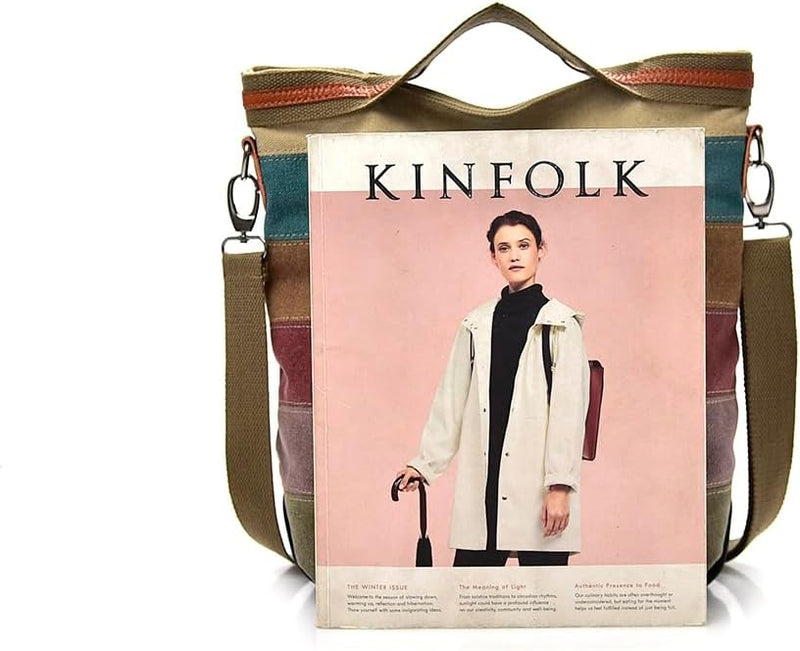 AI VI Womens shoulder bags canvas Hobo Handbags Multi-Color Casual Messenger Bag Top Handle Tote Crossbody Bags - One Size