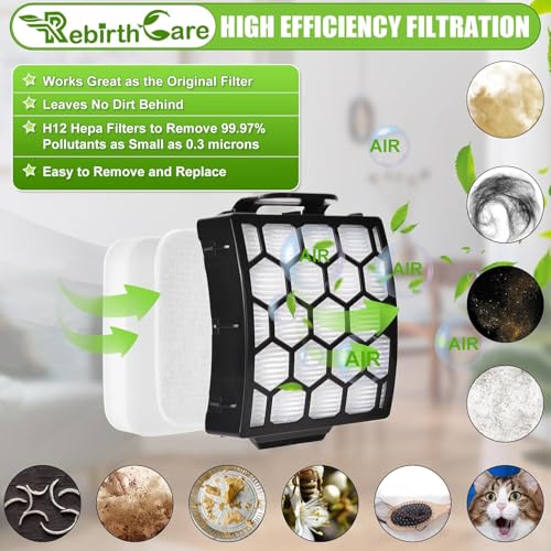 Rebirthcare nz690uk nz690ukt filter for shark powered lift-away nz690uk nz690ukt nz690uktdb nz690amzukt anti hair wrap pet model upright vacuum cleaner hepa filter foam felt filter replacement