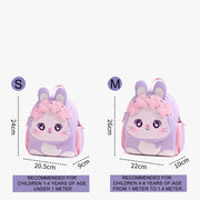 Cute Kids Backpack Toddler Backpack Bag Schoolbag Animal 3D Cartoon Animal for Baby Girl Boy 2-8 Years Small Kids Daypack (Pink Flowers Bunny)
