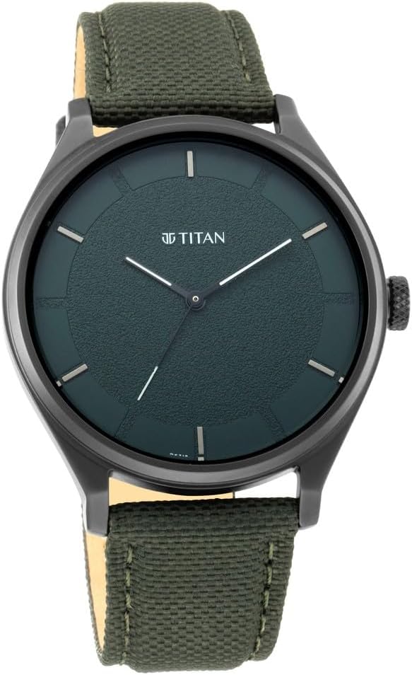 Neo V Dark Blue Dial, Green Fabric Strap Analog Round Watch for Men's