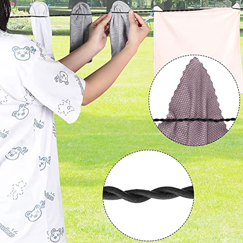 Excefore Portable Travel Clothes Line 4 Pieces 8ft/2.5M Windproof Retractable Clothes Rope Line with Hooks and Suction Cups for Camping Accessories Cruise Essentials Outdoor and Indoor Use