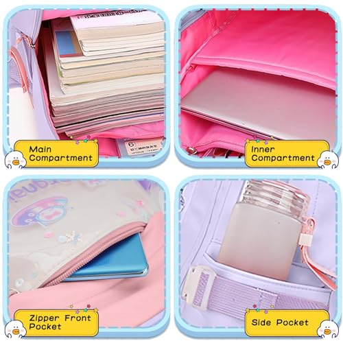 SYOSI Cute Cartoon School Bag for Girls, Large Capacity & Ultralight Waterproof Backpack, Perfect Lightweight Daypack for Kids, Ideal School Gifts!