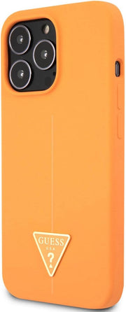 GUESS CG Mobile Silicone & Triangle Hard Case for iPhone 13 Pro - Orange