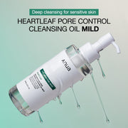 Heartleaf Pore Cleansing Oil MILD, Sensitive Skin Face Wash, Oil Cleanser for Face, Makeup Blackhead Remover, Korean Skin Care, Non-Comedogenic, Fragrance Free 6.76 fl oz(200ml)