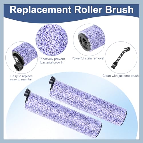 Heykewi Brush Roll Filter Replacement Parts for Shark WDB1F2 for HydroVac XL 3-in-1 Vacuum Cleaner, 2 Brush Rollers, 4 Foam Filters, 2 Filter Boxes, 1 Cleaning Brush
