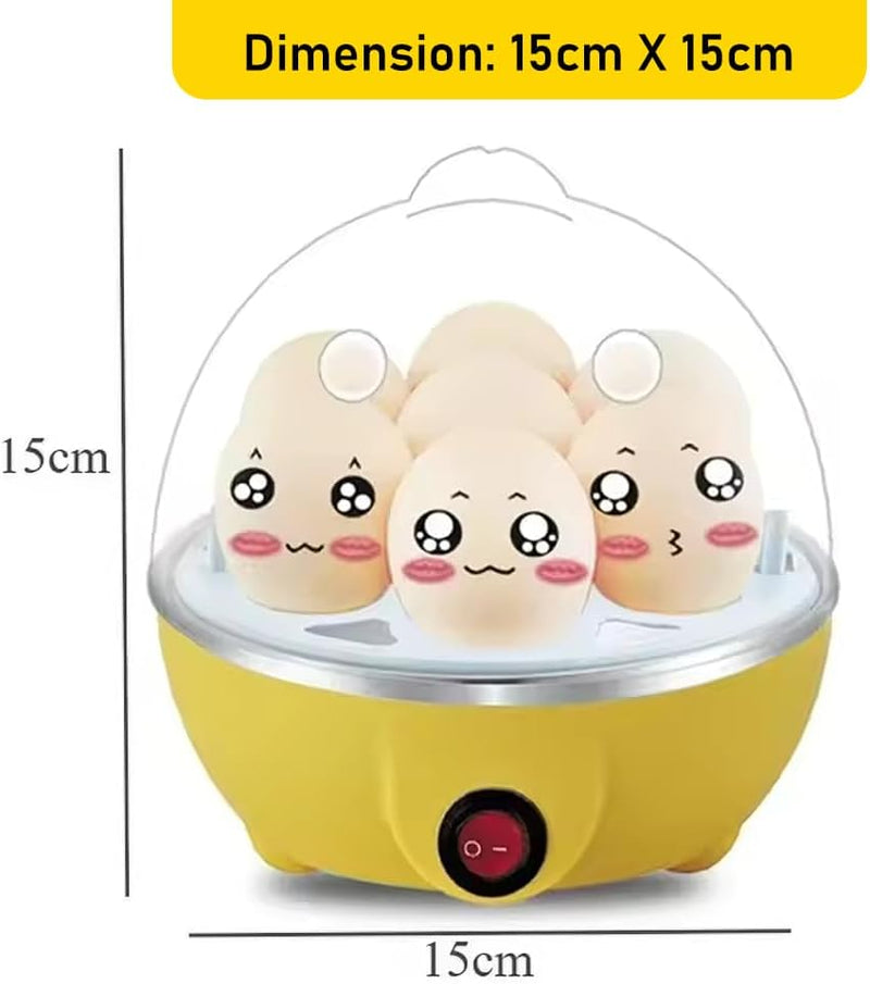 TAFRUJ MART Electric Egg Boiler, Automatic Egg Cooker with Power Switch, Yellow