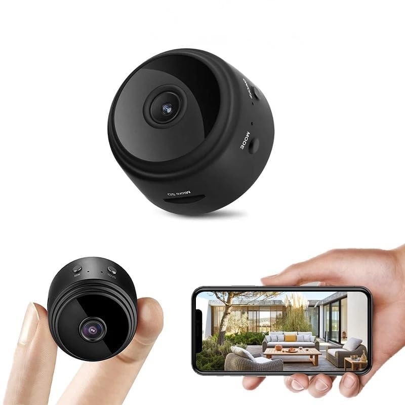 Broski WiFi Sticking Wireless Spy Hidden HD 1080P Portable Round Camera, Indoor Security Camera, Motion Detection, Instant Notifications Night Vision Camera (Black)