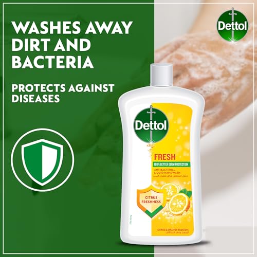 Dettol Fresh Liquid Handwash Refill, Citrus & Orange Blossom Scent, 1L x 3