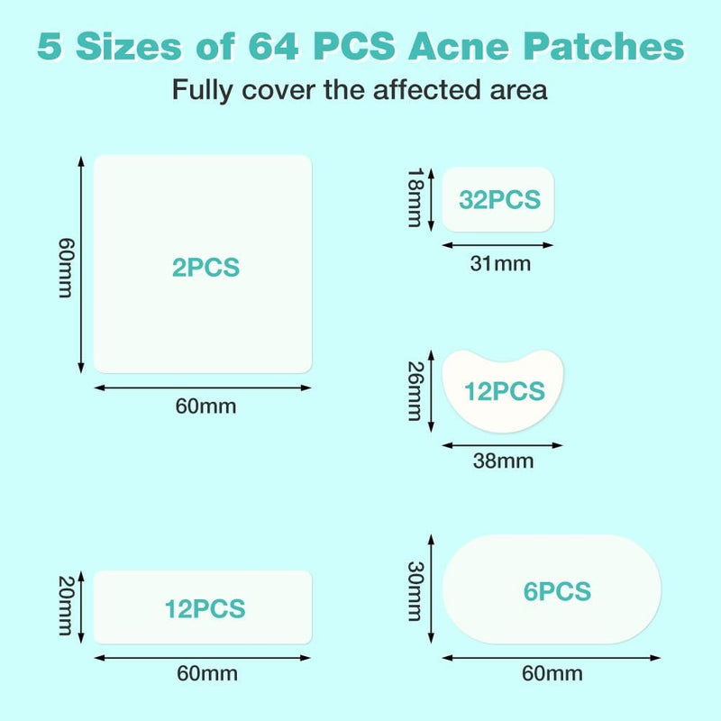 BUTBU 265 Pieces Pimple Pimple Pimple Patches Invisible Pimple Pimple Pimple Patches 2-in-1 with Tea Tree Oil Salicylic Acid Day and Night Waterproof and Breathable Get Rid of Acne Fast