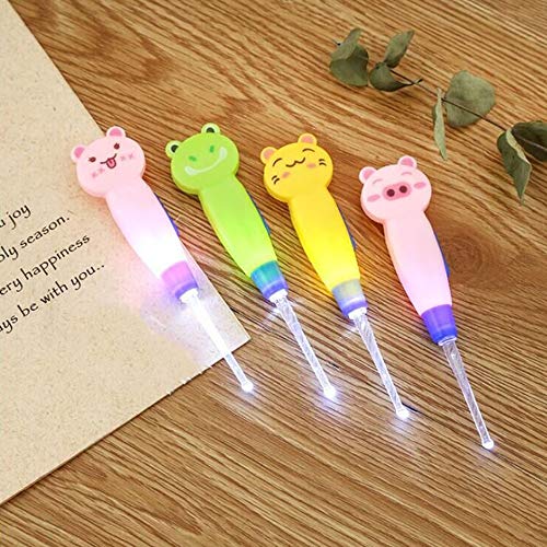 Cartoon Animal Decoration Plastic Earpick Portable LED Flashlight Ear Wax Remove EarPick Cleaner Health Care Tool