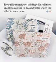 STARDW Flower Cosmetic Bags Makeup Bags for Women and Girls,Travel Makeup Bag Large Capacity Canvas Makeup Bag,Makeup Organizer Bag Zipper Pouch, Embossed pink, Large Capacity Aesthetic Makeup Bags