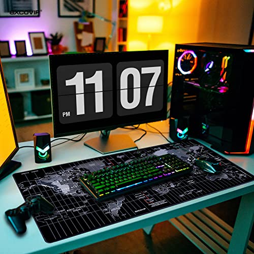 EXCOVIP Gaming Mouse Pad XXL, Anti-Skid 900x400mm Mouse Pads Extended Large Desk Pad World Map Keyboard Mousepad (Upgrade Version)