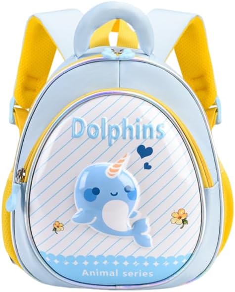 Kids Backpack,Cute 3D Hard Shell Kids Backpack Lightweight Water Resistant Preschool Fashion Kindergarten LABUBU Backpack Small Children School Bag with Adjustable Shoulder Straps - Dophins