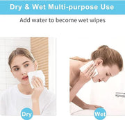 Disposable Face Towel, 100pcs Cotton Tissue Soft Dry Wipes,Simple Wet and Dry Cleansing Face Towel, Wet Dual Portable Use for Sensitive Skin & Baby & Makeup Remover & Personal Care(1 PACK=100PCS)