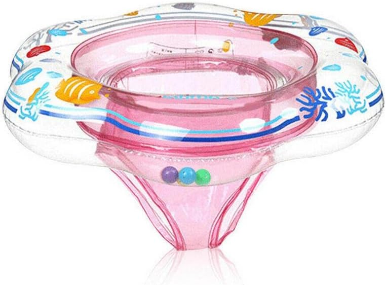 SKEIDO Baby Double Airbags Floating PVC Inflatable Baby Swim Float Seat Swimming Ring -Pink