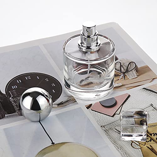 Z?nitude Glassworks 50ml Clear Empty Round Glass Perfume Spray Bottle - Spherical Cap