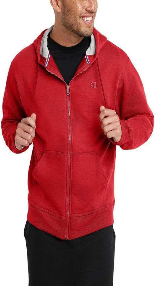 mens Powerblend Full-zip Hoodie Warm Up or Track Jacket (pack of 1) - Red