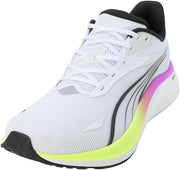 Electrify Nitro 4 mens Road Running Shoe - White-Pure Magenta-Yellow Alert
