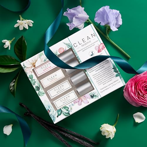 CLEAN RESERVE Eau de Parfum Layering Gift Set | Includes Warm Cotton, Skin, Rain, and Radiant Nectar Fragrance | 4 x 5mL Spray