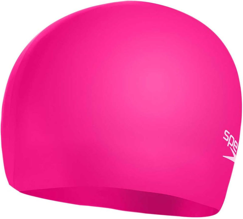 Unisex Kids Junior Plain Moulded Silicone Junior Swimming Cap Swimming Cap - One Size Rose Cerise