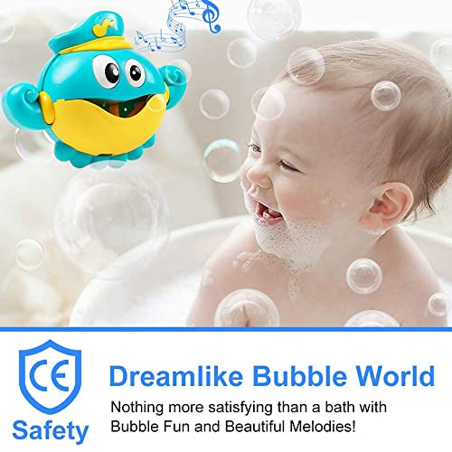 X spring Octopus Bubble Bath Maker, Octopus Bath Toy for Bubble Bath for the Bathtub, Automatic Bubble Maker Bath Toys with 12 Pieces of Pure Music, Toddler Bath Toys for Toddlers Ages 1 to 3 Years