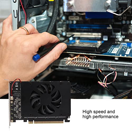 Bewinner M.2 NVME to PCIE Adapter, Adapter Card NVME M.2 to PCIE X16 4 Ports 32Gbps Expansion Card Computer Accessories with Enhanced Cooling Fan