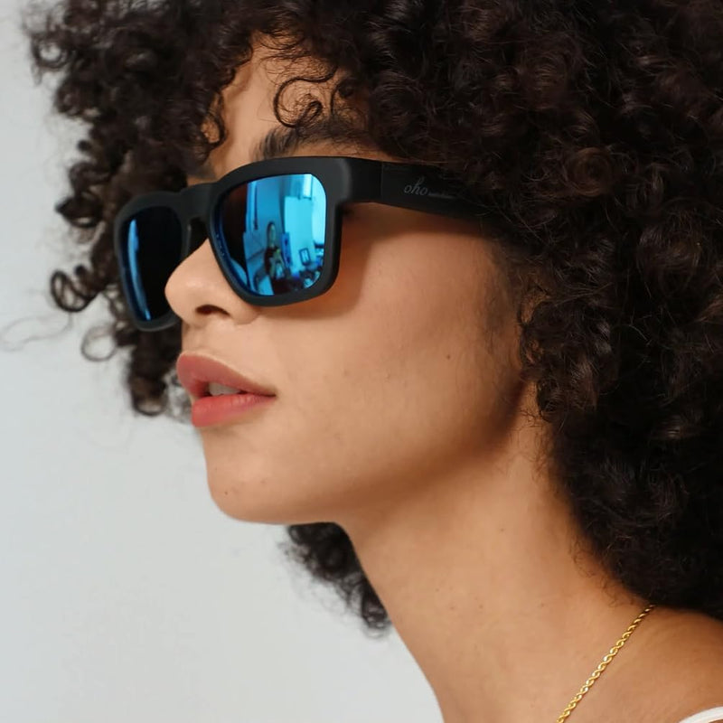 OhO sunshine OhO Bluetooth Sunglasses,Voice Control and Open Ear Style Smart Glasses Listen Music and Calls with Volume UP and Down,Bluetooth 5.0 Audio Glasses and IP44 Waterproof, unisex-adult