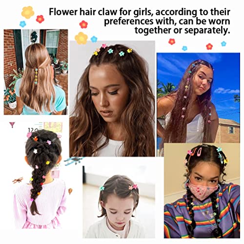 MINGSHIJX 100 Packs Assorted Color Hair Clips, Beautiful Mini heart Hair Clips Hair Accessories for Women and Girls, Random Color (plum blossom)