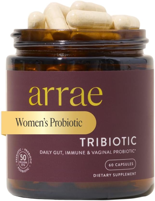 Tribiotic, Probiotics for Women, Support for l pH Balance, Gut, Immune, and Feminine Health, Prebiotics, Probiotics, Postbiotics, 60 Count
