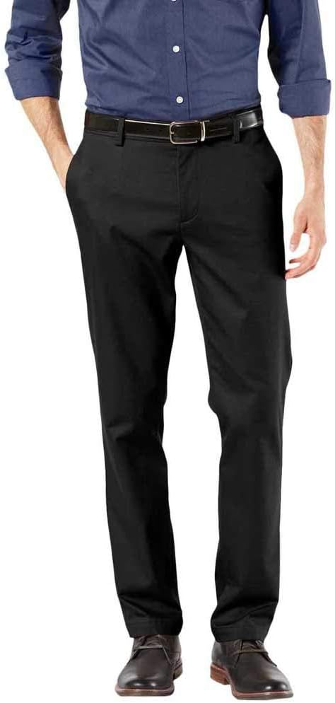 Men's Signature Khaki Slim Fit Pants Casual - Black