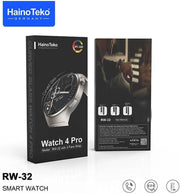 Haino Teko Germany RW 32 Round Smart Watch with 3 set Strap and Wireless Charger For Mens and Boys (Silver)