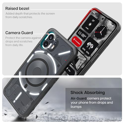 KAPAVER Mag-X Back Cover Case Compatible with Nothing Phone 2 (TPU+PC) (Smoke Black)