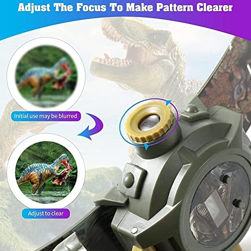 Watch with 24 Kinds of Dinosaur Projection Pattern Cartoon Children Digital Dinosaur Watch Toy for Boys and Girls Children Toy Watches with Cover Adjustable Date and Time Projector Watch