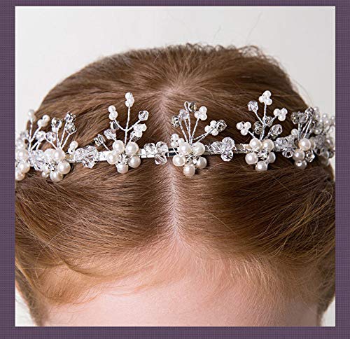 Ideal Swan Wedding Hair Accessory for Girls Flower Ornament Hair Jewellery Hairband Flowers Pearl and Crystal