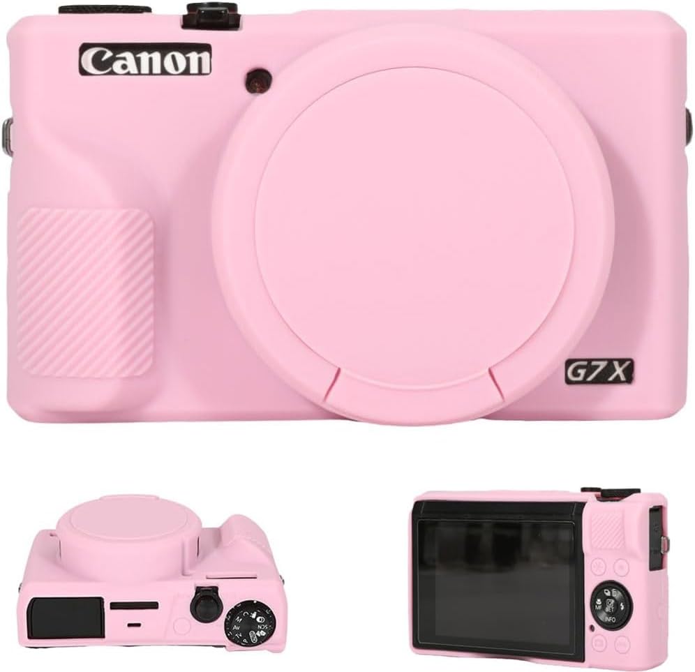 Case for Canon Powershot G7X Mark III Digital Camera, G7X Mark iii Camera Silicone Case, Soft Silicone Protective Cover with Removable Lens Cover for Canon G7-X Mark3 (Black) – image 1