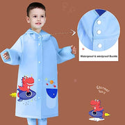 Kids Raincoat Boys Girls Rain Jacket Hooded Dinosaur Poncho Waterproof Coat Outdoor Sports 2-12Years