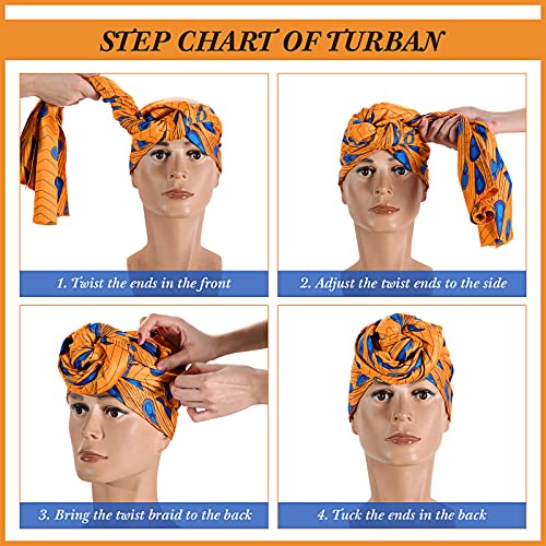 3Pcs Women African Dashiki Skirt Traditional Costume African Bohemian Head Wrap Scarf Drop Dangle Earring