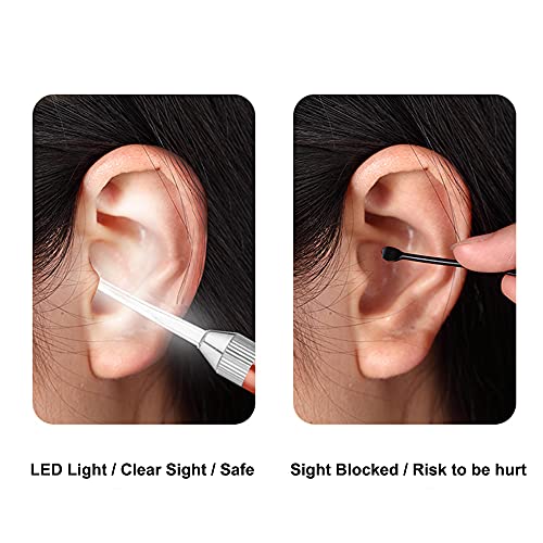 LED Light Earpick Ear Wax Remover with Light Curette Cleaner for Children and Adult Ear Care Set