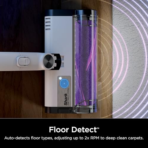 Shark IW3511 Detect Pro Auto-Empty System, Cordless Vacuum with HEPA filter, QuadClean Multi-Surface Brushroll, Up to 60-Minute Runtime, includes 8" Crevice Tool & Pet Multi-Tool, White/Beats Brass